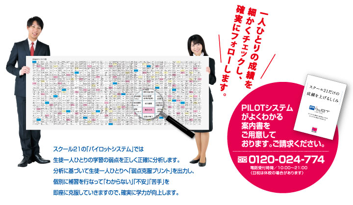 PILOTシステムがよくわかる案内書をご用意しております。ご請求ください。