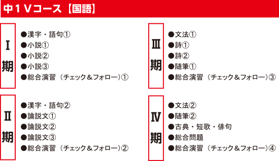 中１開成・国立・早慶・浦高・一女・大宮合格コース（V）夏期夏期カリキュラム