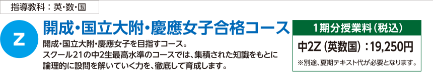 開成・国立大附・慶應女子合格コース