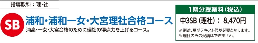 浦和・浦和一女・大宮理社合格コース