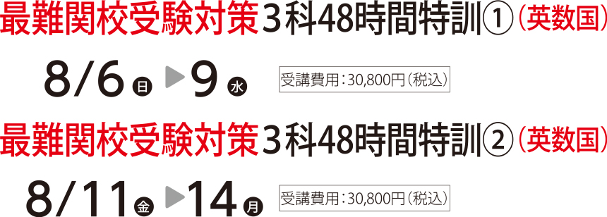 最難関校受験対策３科48時間特訓