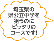 埼玉県の県公立中学を狙うのにピッタリのコースです！