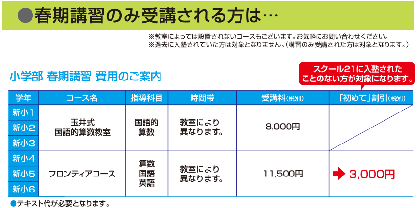 春のお得な割引