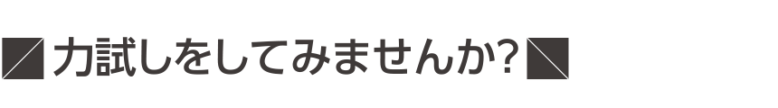 力試しをしてみませんか?