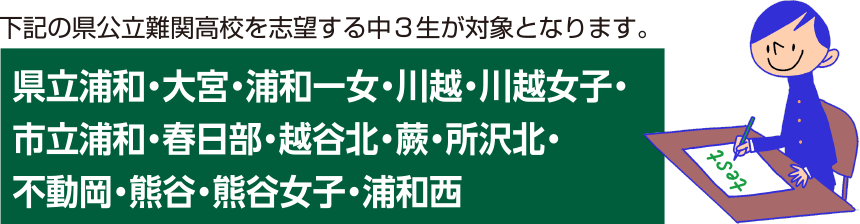 下記の県公立難関高校を志望する中3生が対象となります。