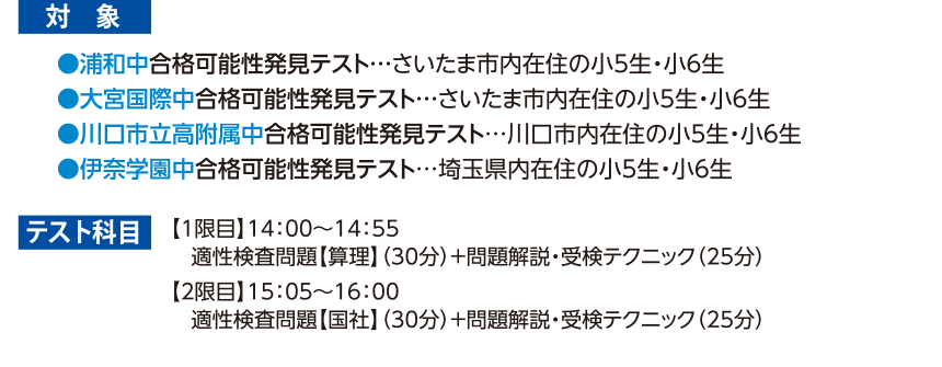 対象・テスト科目