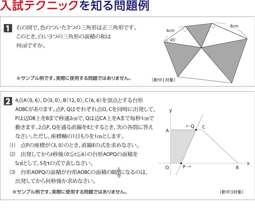 入試テクニックを知る問題例