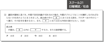 スクール21日曜模試／社会