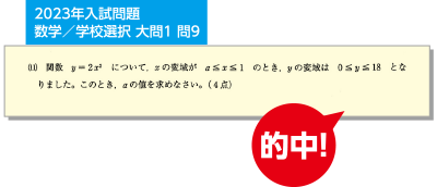 2023年入試問題数学／学校選択 大問1 問9