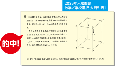 2023年入試問題数学／学校選択 大問5 問1