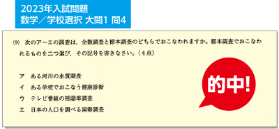 2023年入試問題数学／学校選択 大問1 問4