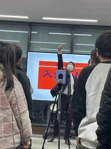 全員での気合い入れ