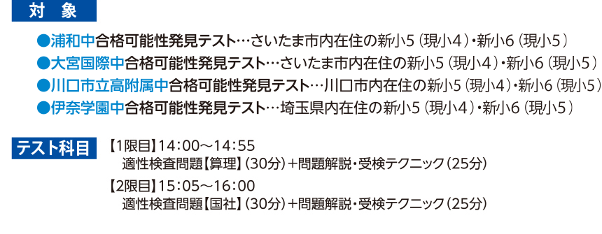 対象・テスト科目