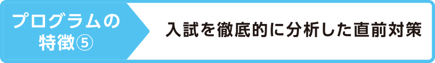 プログラムの特徴⑤入試を徹底的に分析した直前対策