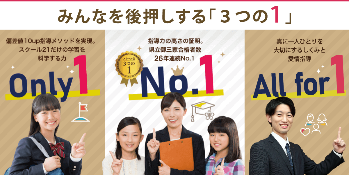 皆さまに心から喜んでいただくための「３つの１」 Only1 No.1 All for1