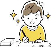 学習する生徒のイラスト