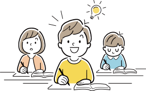 ひらめく生徒のイラスト