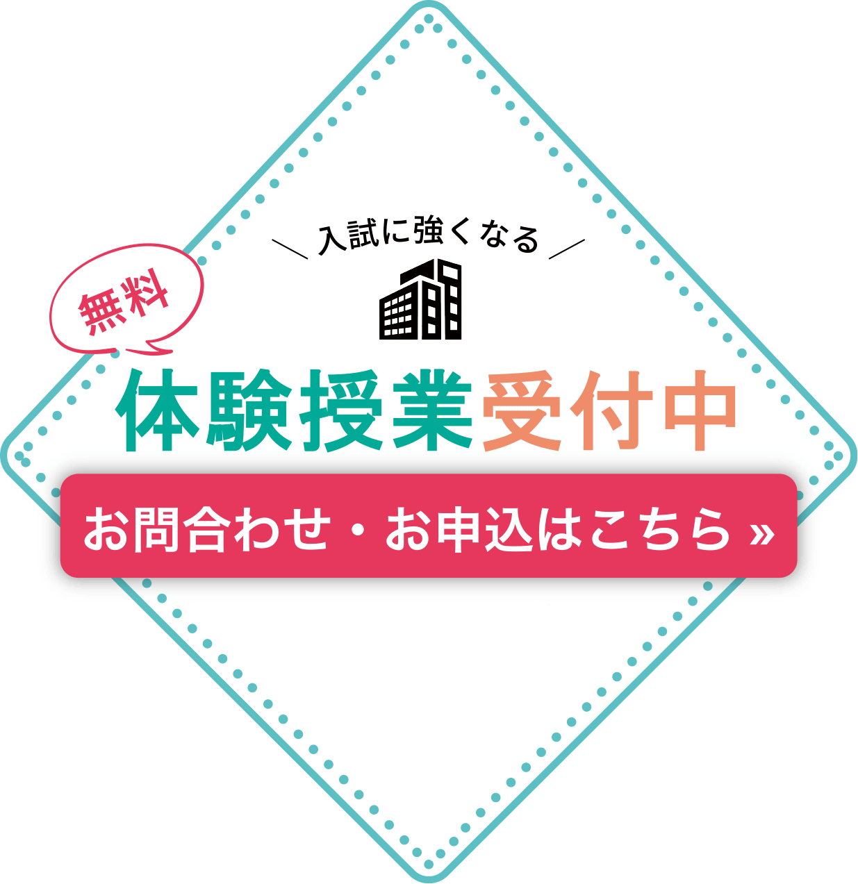 無料体験授業受付中。お問い合わせ・お申込はこちら