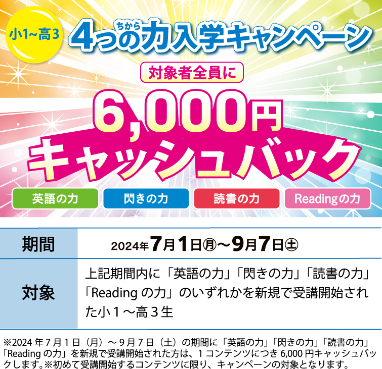 4つの力入学キャンペーン