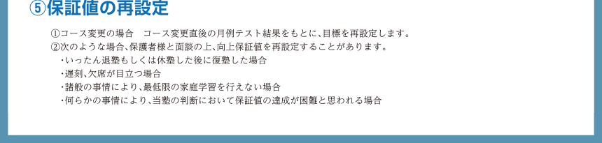 ⑤保証値の再設定