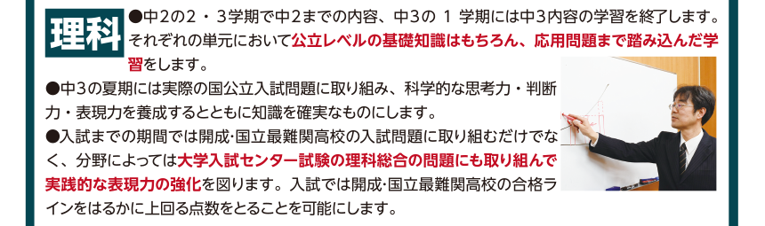 トップエデュ南越谷指導プログラムの概要理科